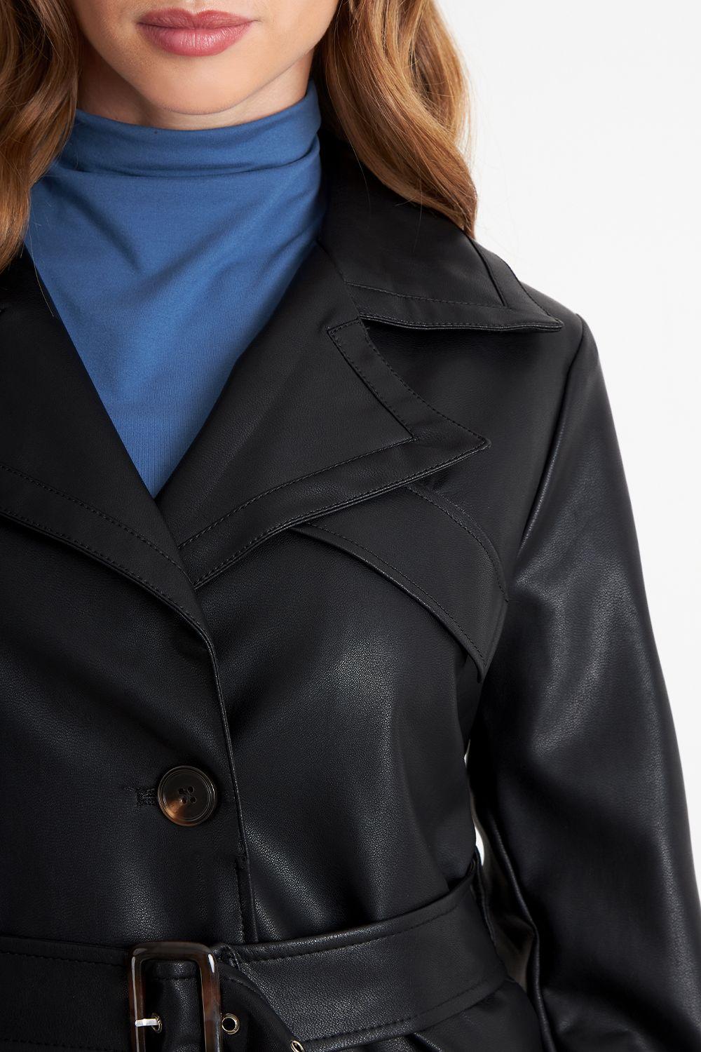 Abrigo Ecocuero Negro Nicopoly-5