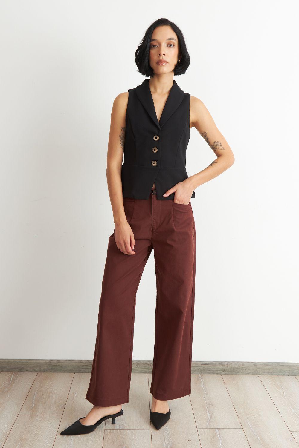 Jeans Corte Recto Café Nicopoly-1