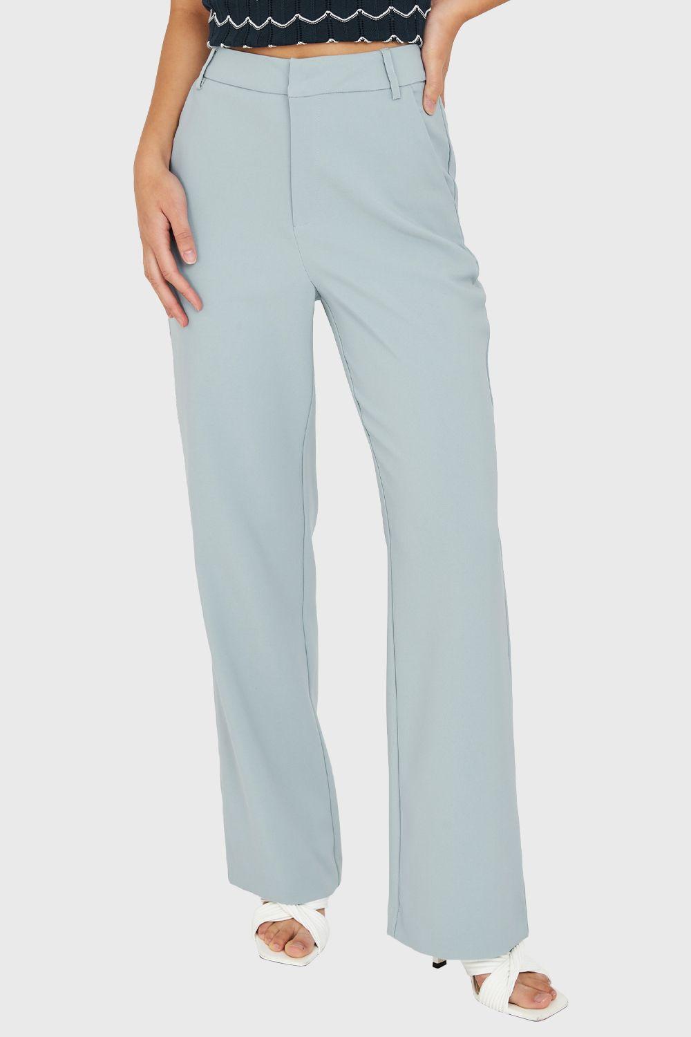 Pantalón Pierna Ancha Celeste Nicopoly-0