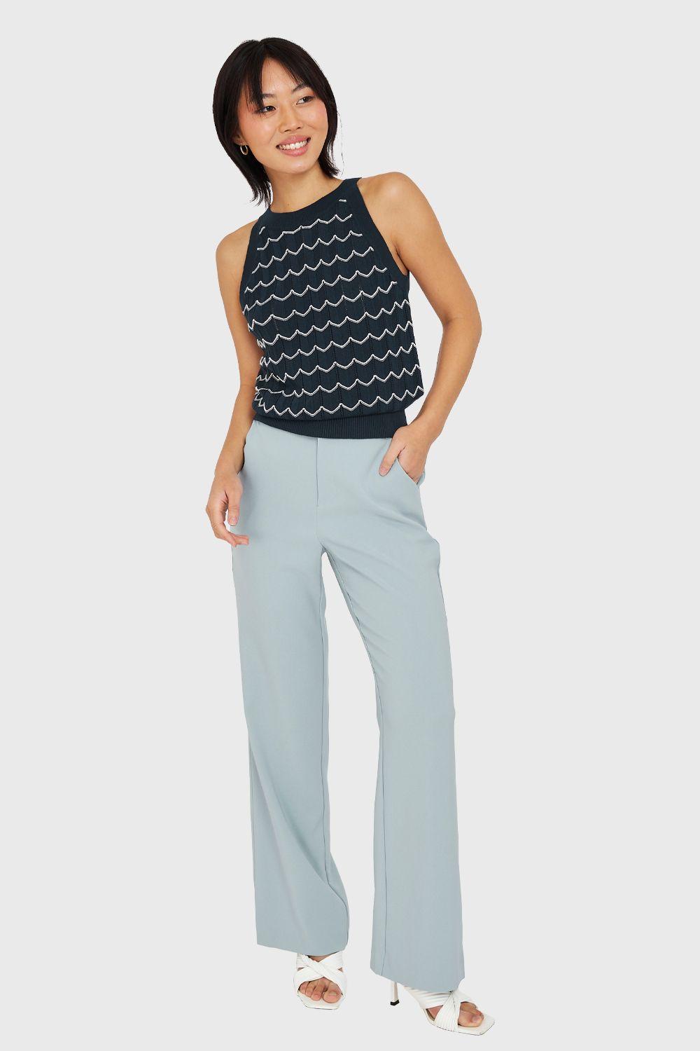Pantalón Pierna Ancha Celeste Nicopoly-1