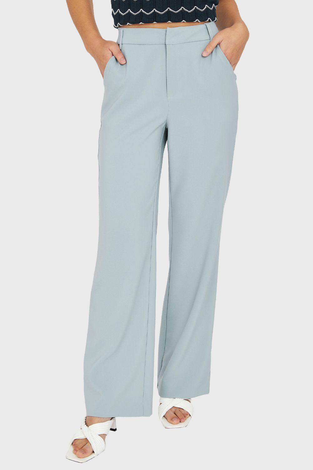 Pantalón Pierna Ancha Celeste Nicopoly-3
