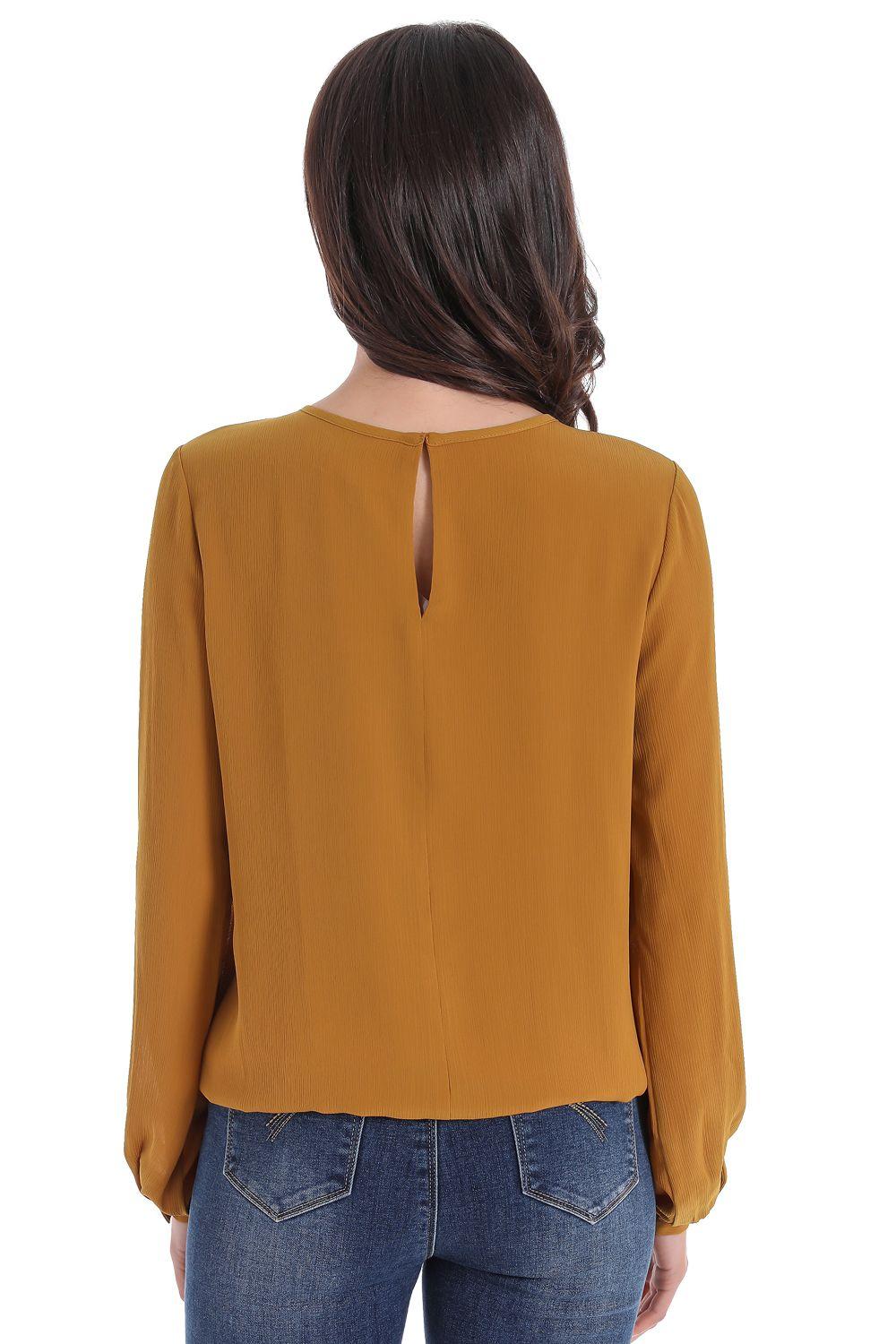 Blusa Base Elasticada Mostaza Nicopoly-2