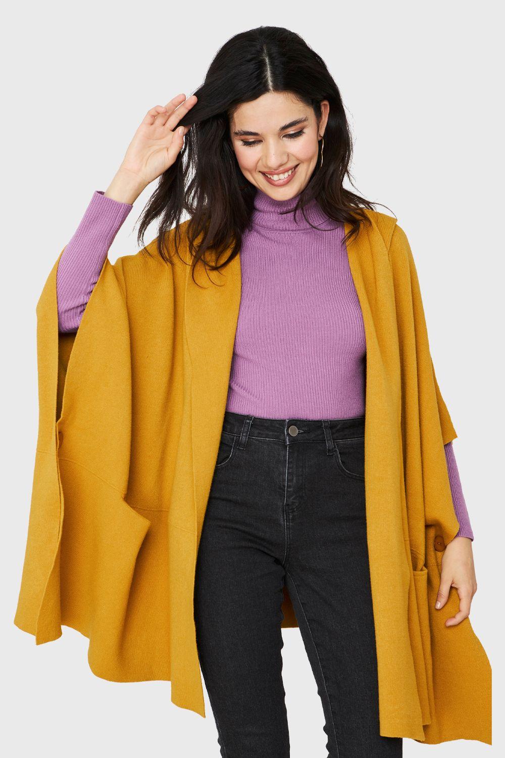 Tapado Gorro Y Bolsillos Mostaza Nicopoly-0