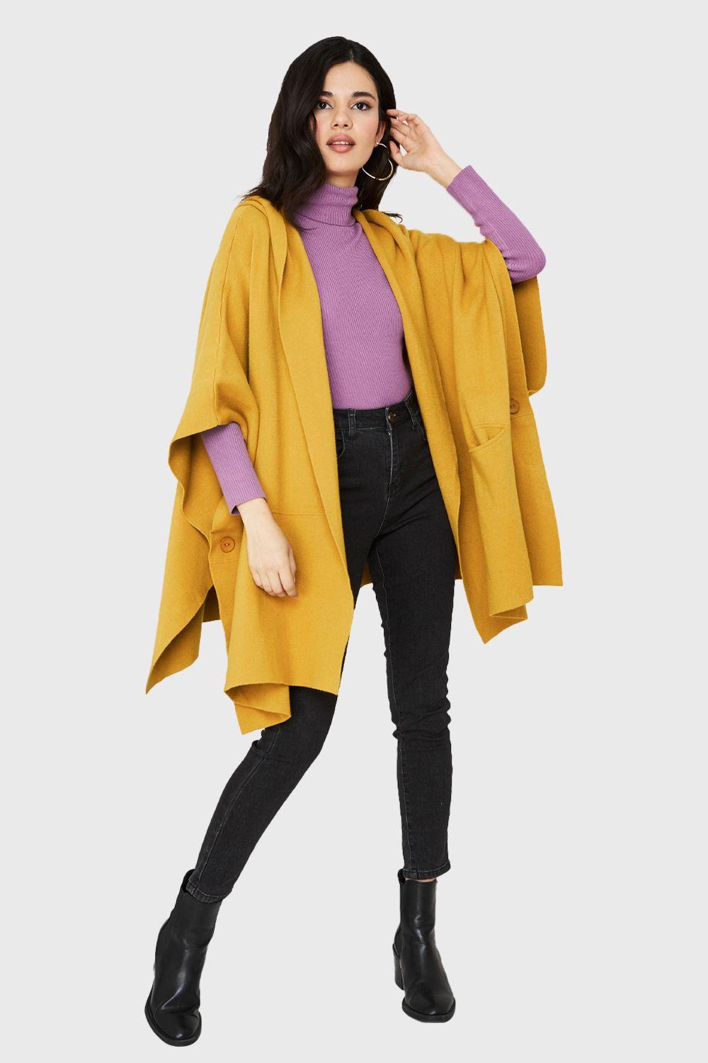 Tapado Gorro Y Bolsillos Mostaza Nicopoly-1