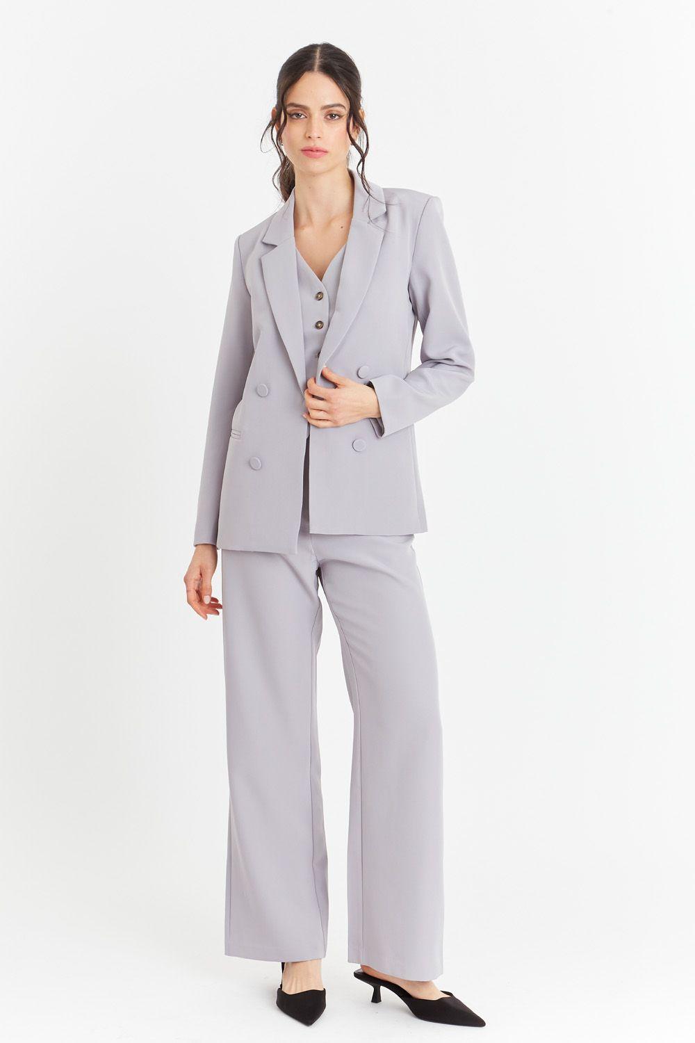 Blazer Básico de Tope Gris Nicopoly-1