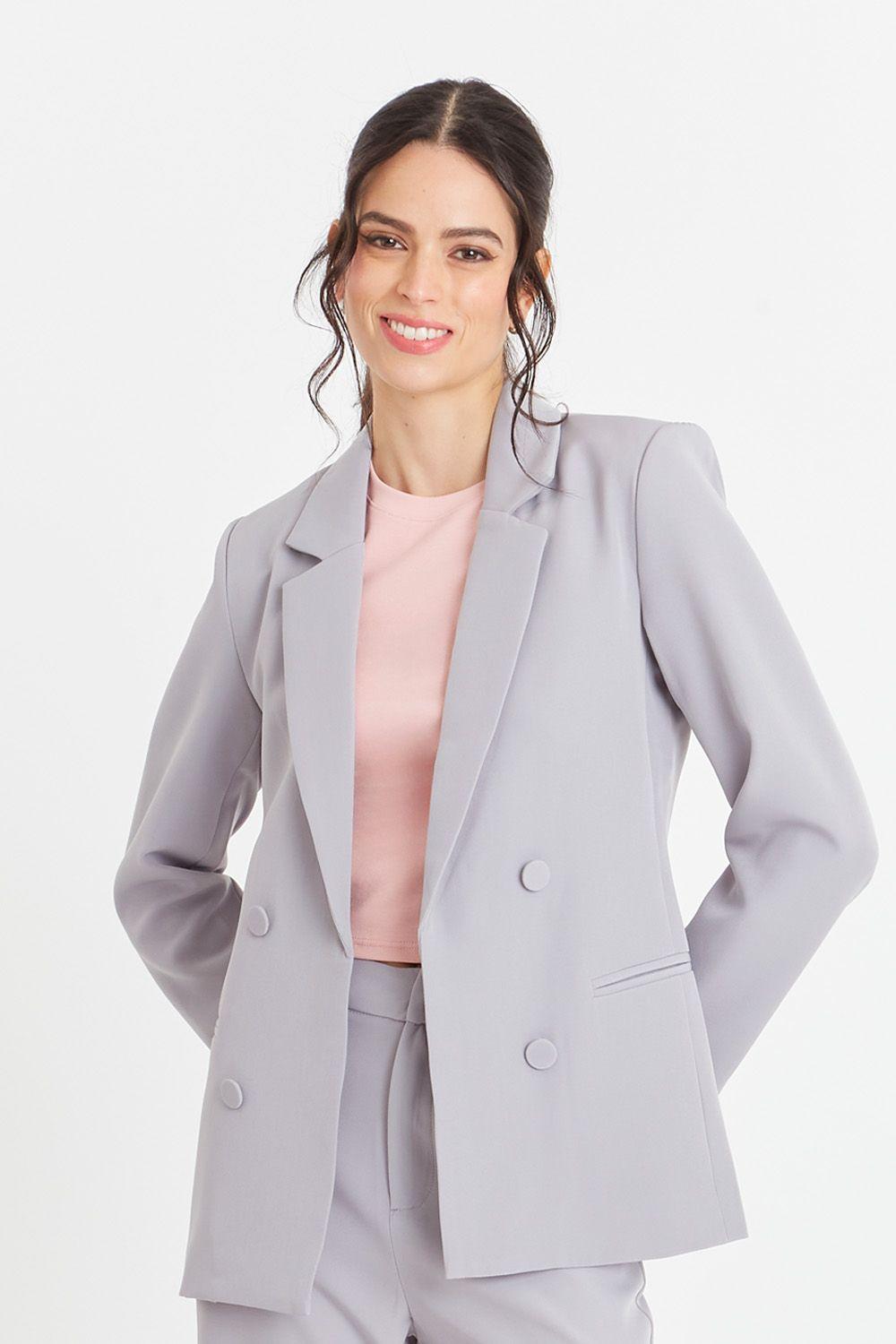 Blazer Básico de Tope Gris Nicopoly-4