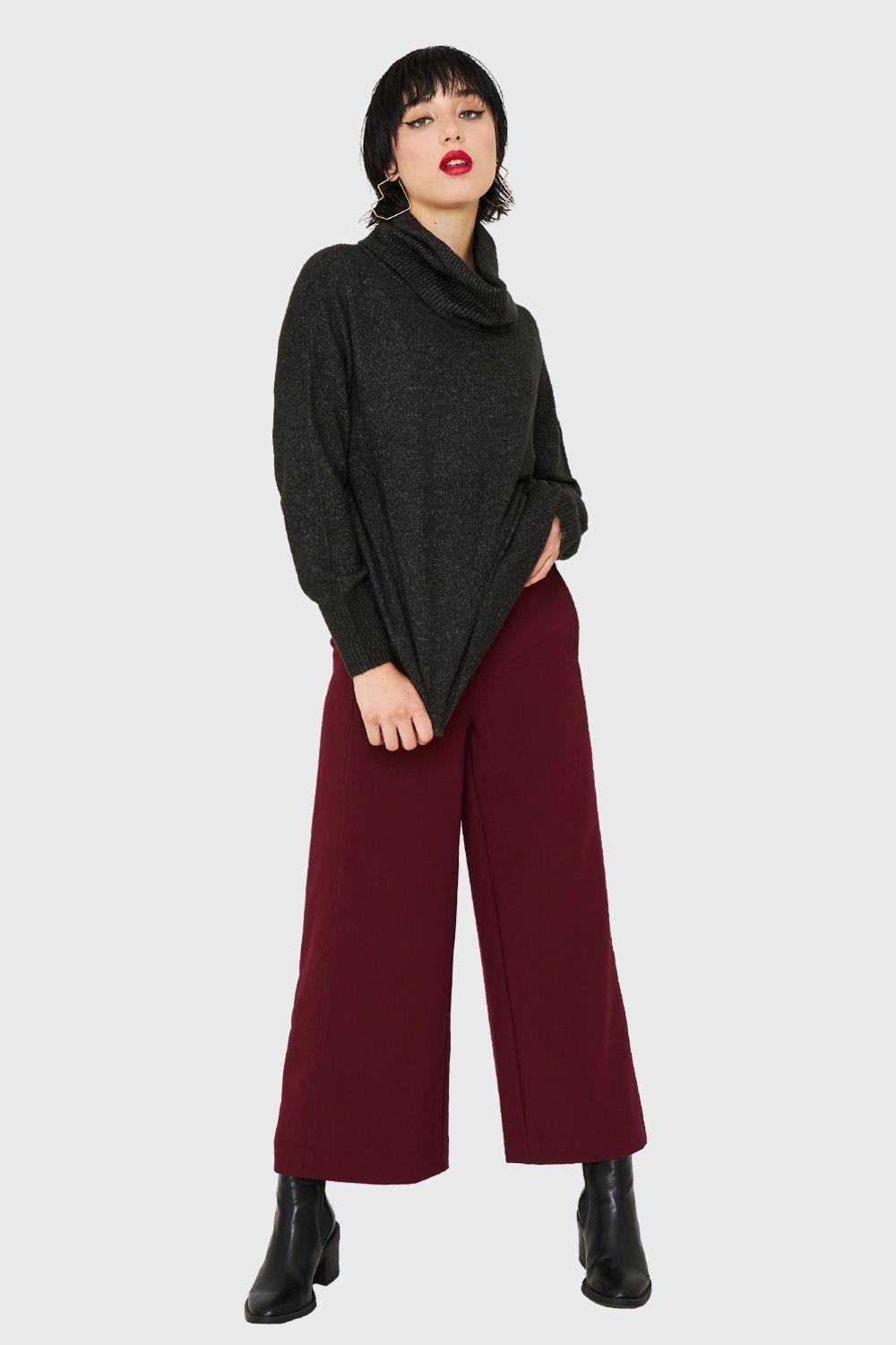 Sweater Cuello Alto Negro Nicopoly-1