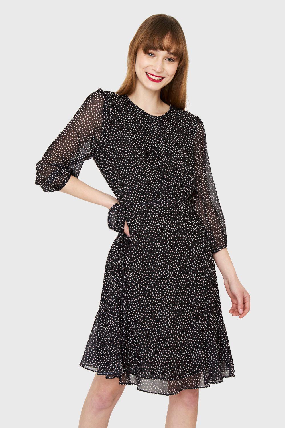 Vestido Pétalos Lazo Negro Nicopoly-4