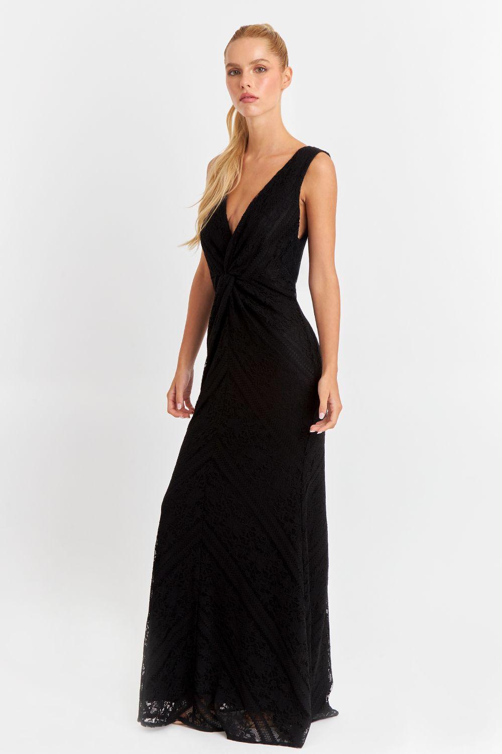 Vestido Encaje Sirena Negro Nicopoly-2