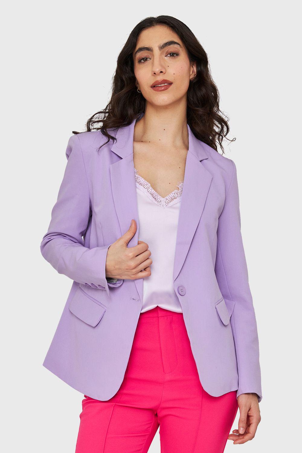 Blazer Botón Lila Nicopoly-4