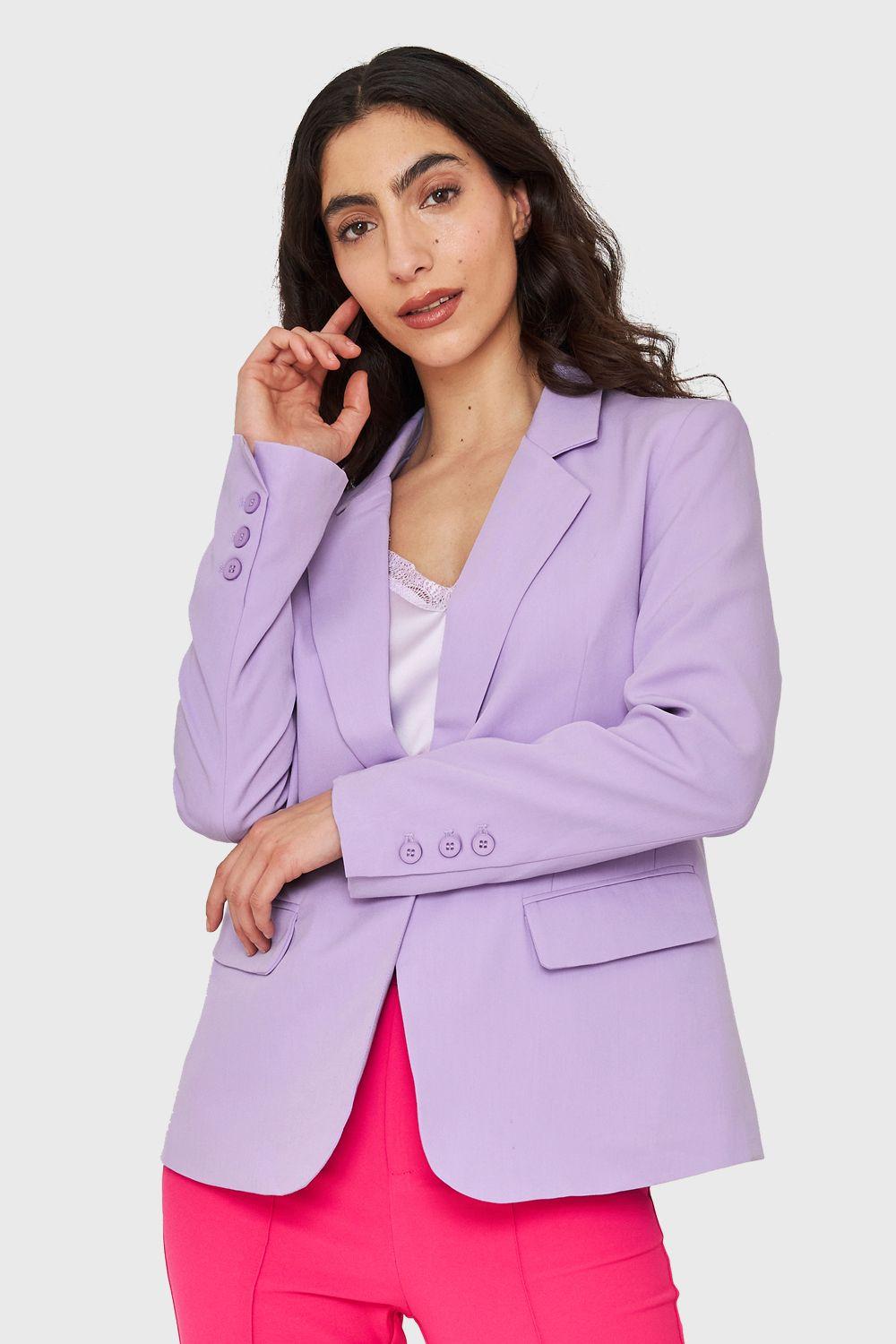 Blazer Botón Lila Nicopoly-0