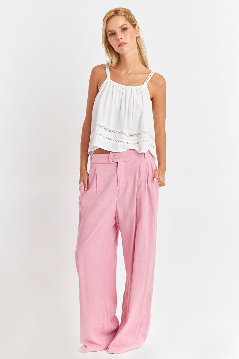 Polera Blanca Detalle de Encaje Nicopoly-1