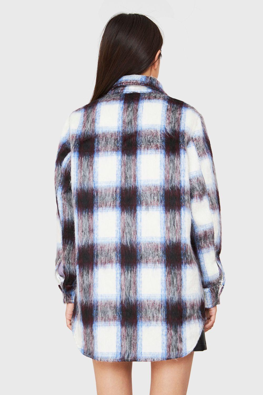 Chaqueta Cuadros Bolsillos Azul Nicopoly-3