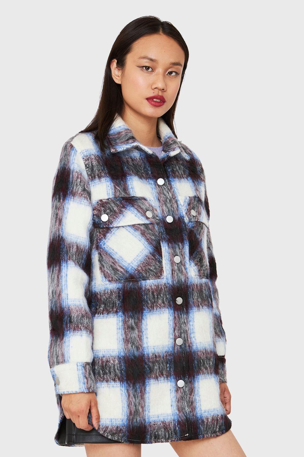 Chaqueta Cuadros Bolsillos Azul Nicopoly-2