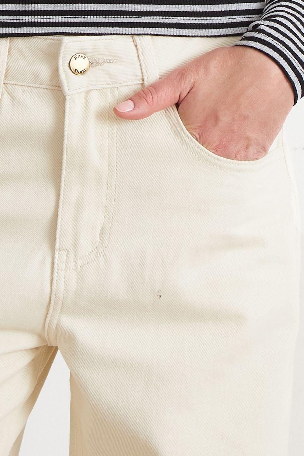 Jeans Rectos Tiro Alto Blanco Nicopoly-5