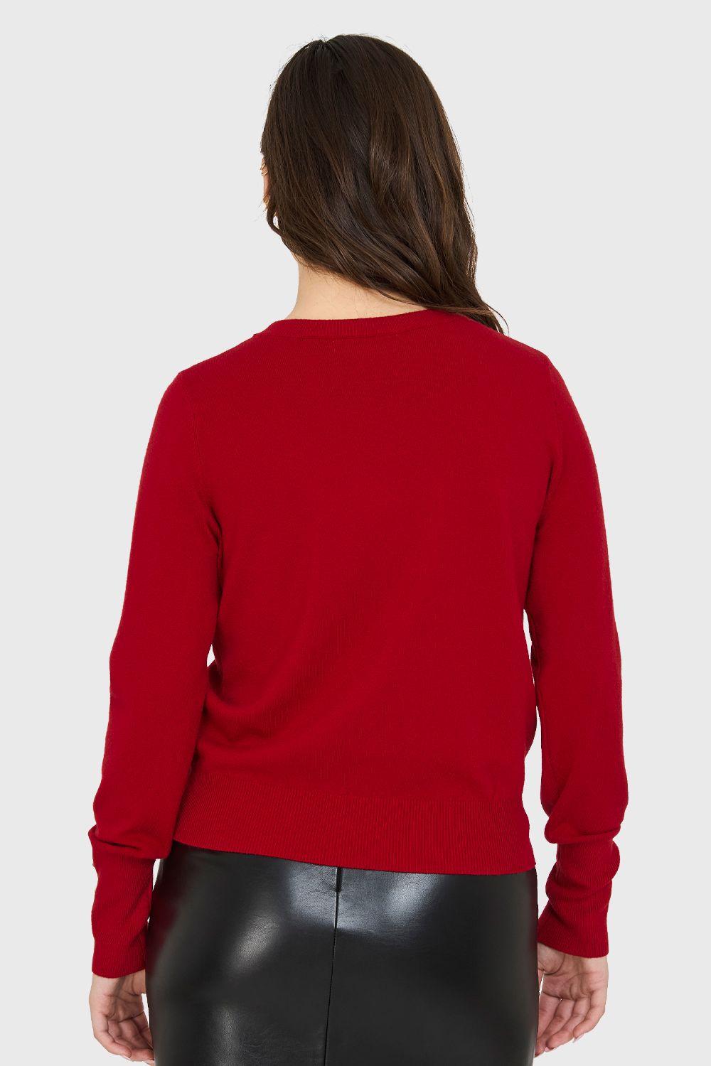 Sweater Básico Perlas Rojo Nicopoly-3