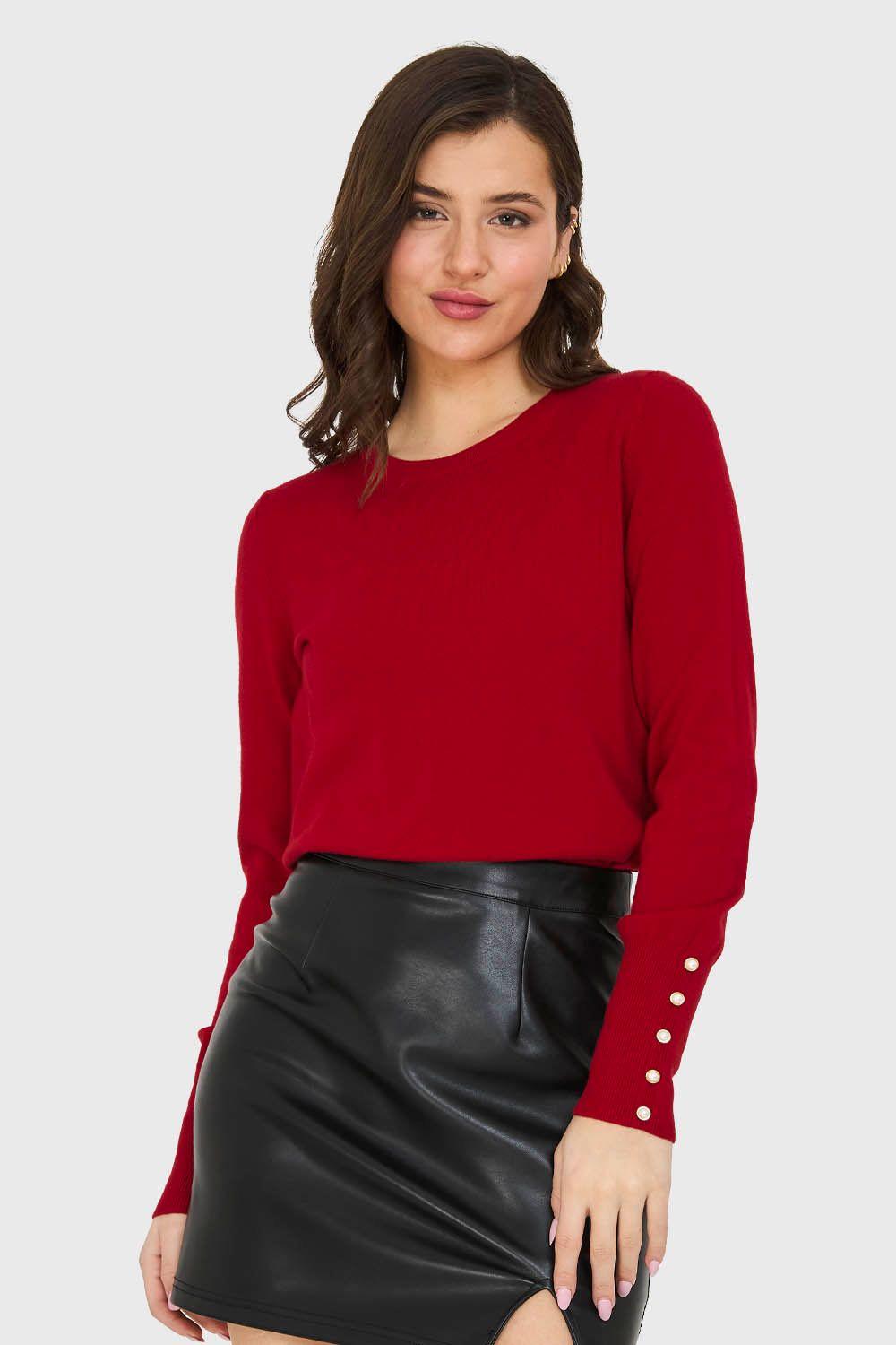 Sweater Básico Perlas Rojo Nicopoly-4