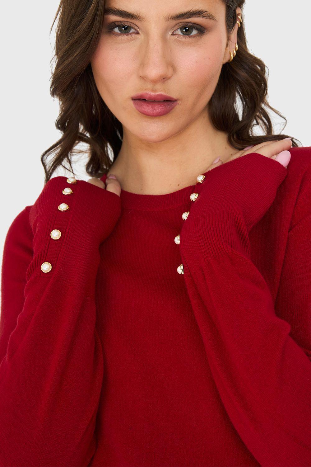 Sweater Básico Perlas Rojo Nicopoly-5