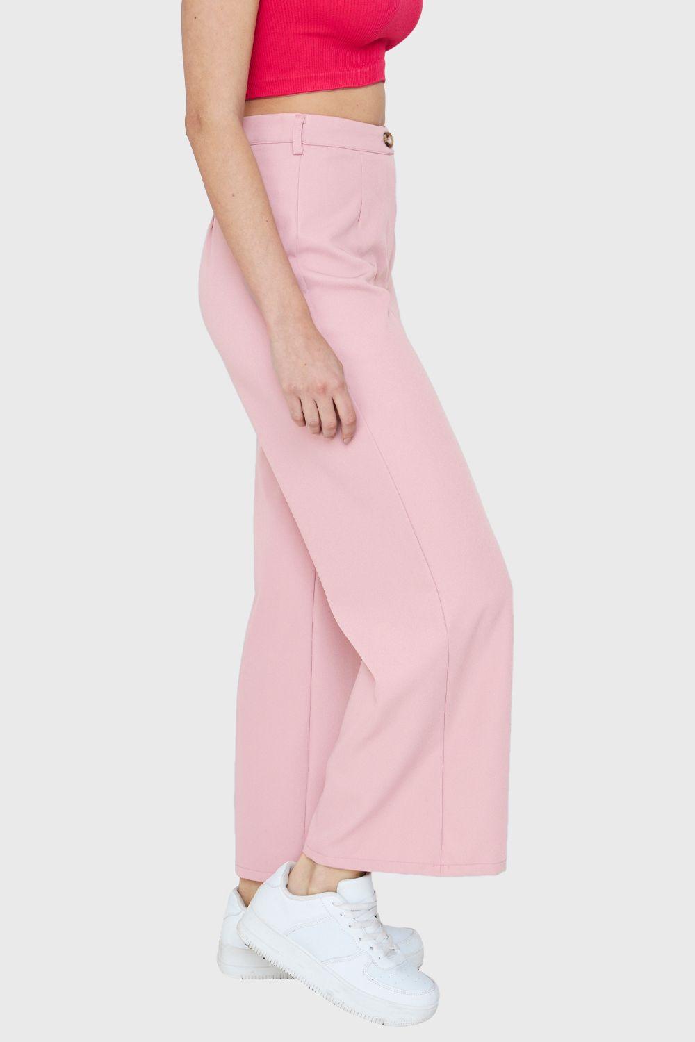 Pantalón Recto Rosa Nicopoly-2