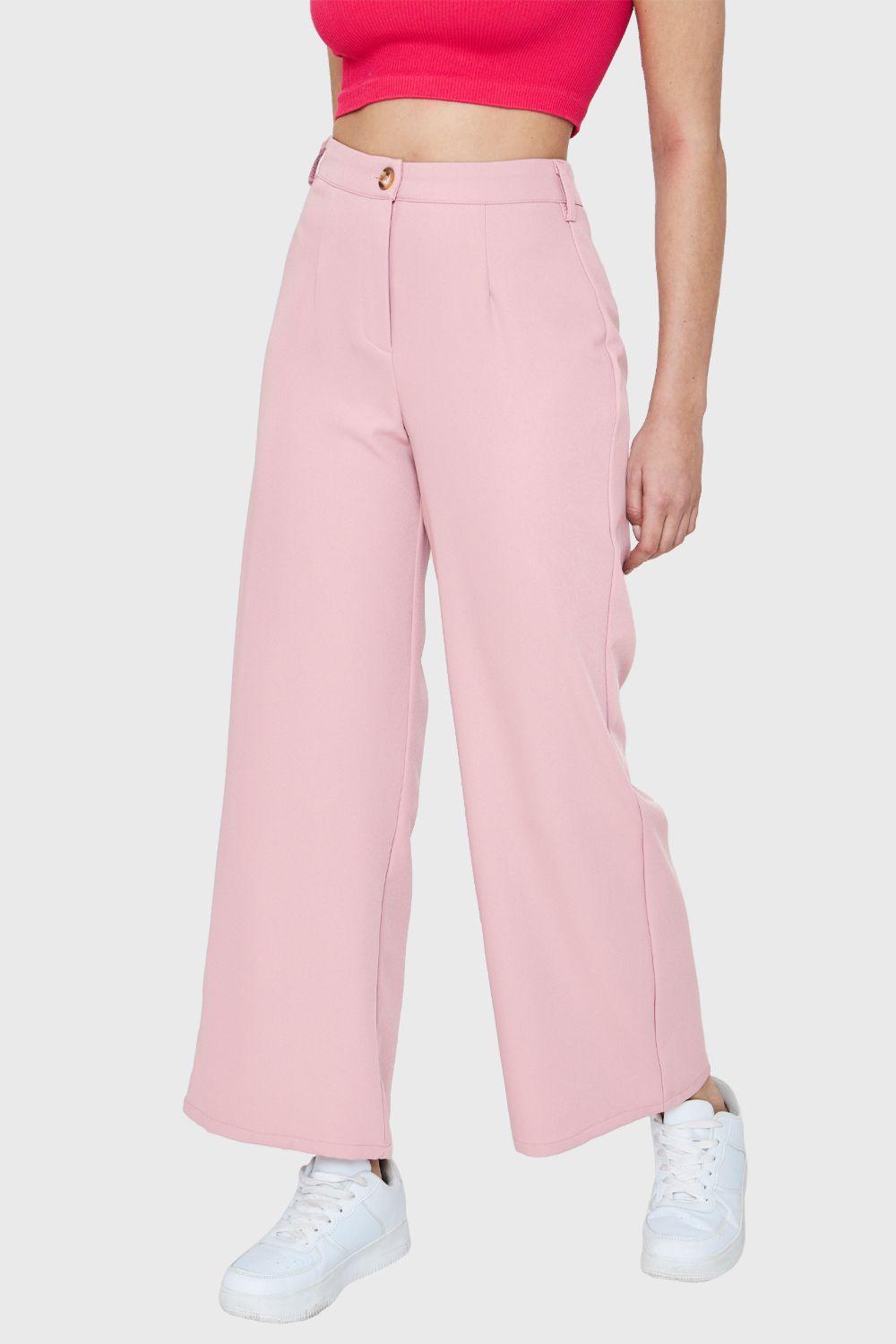 Pantalón Recto Rosa Nicopoly-0