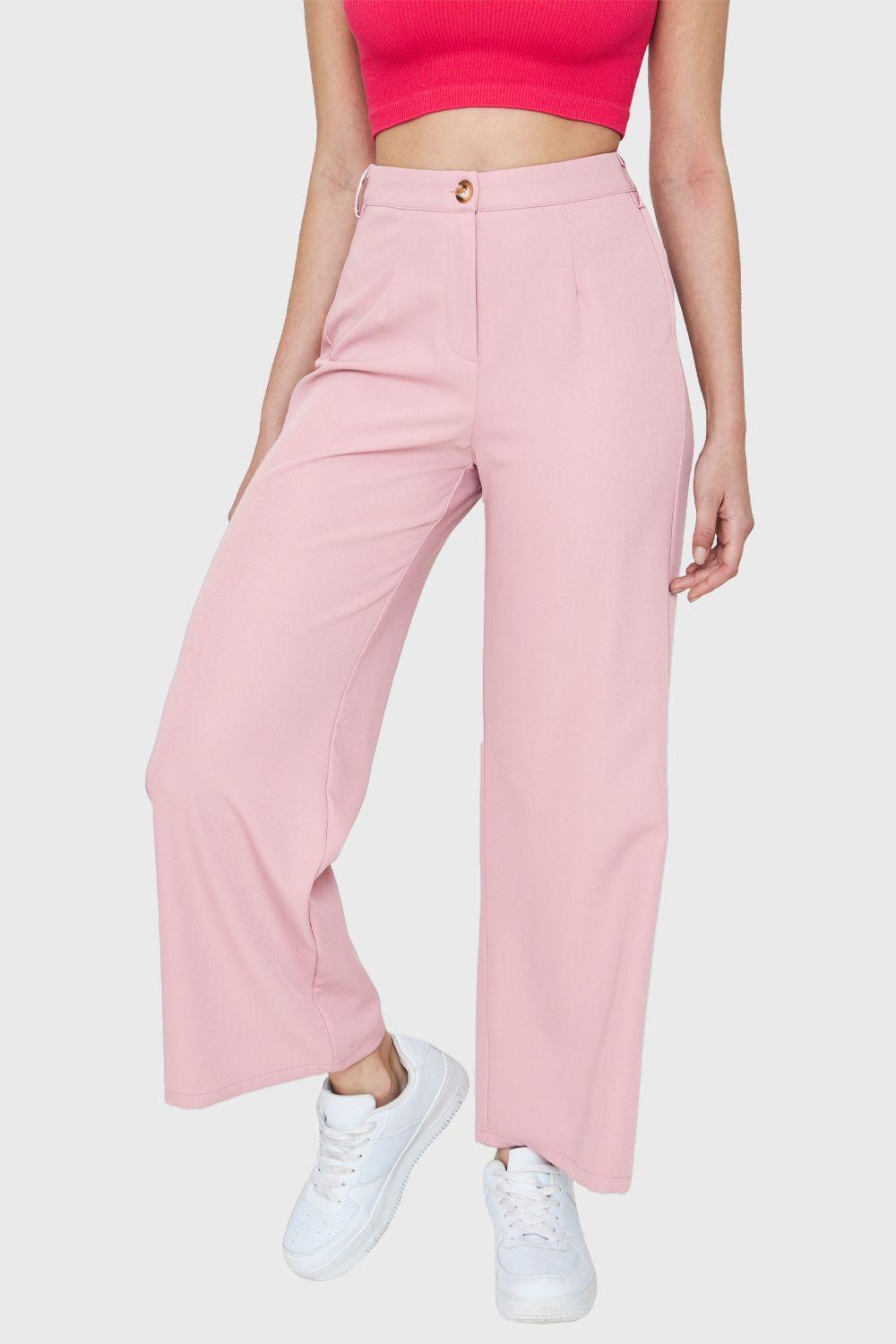Pantalón Recto Rosa Nicopoly-4