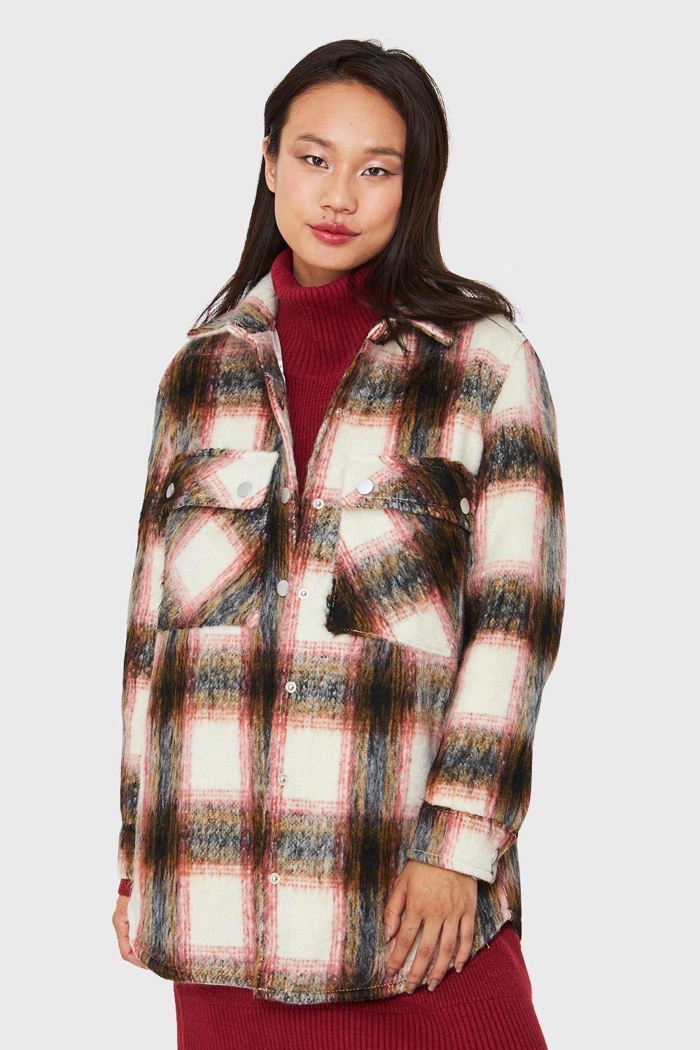 Chaqueta Cuadros Bolsillos Rojo Nicopoly-4