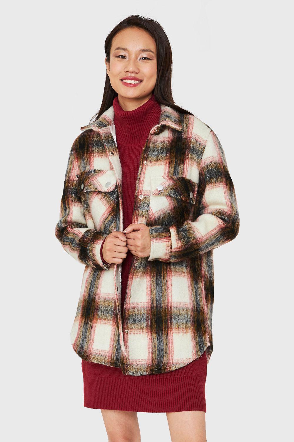 Chaqueta Cuadros Bolsillos Rojo Nicopoly-0