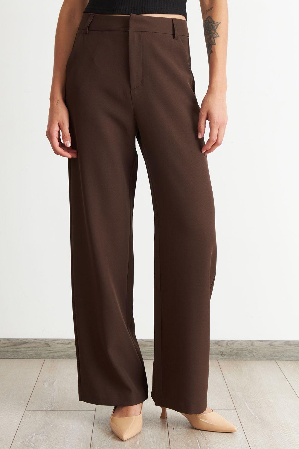 Pantalón Básico Café Nicopoly-0