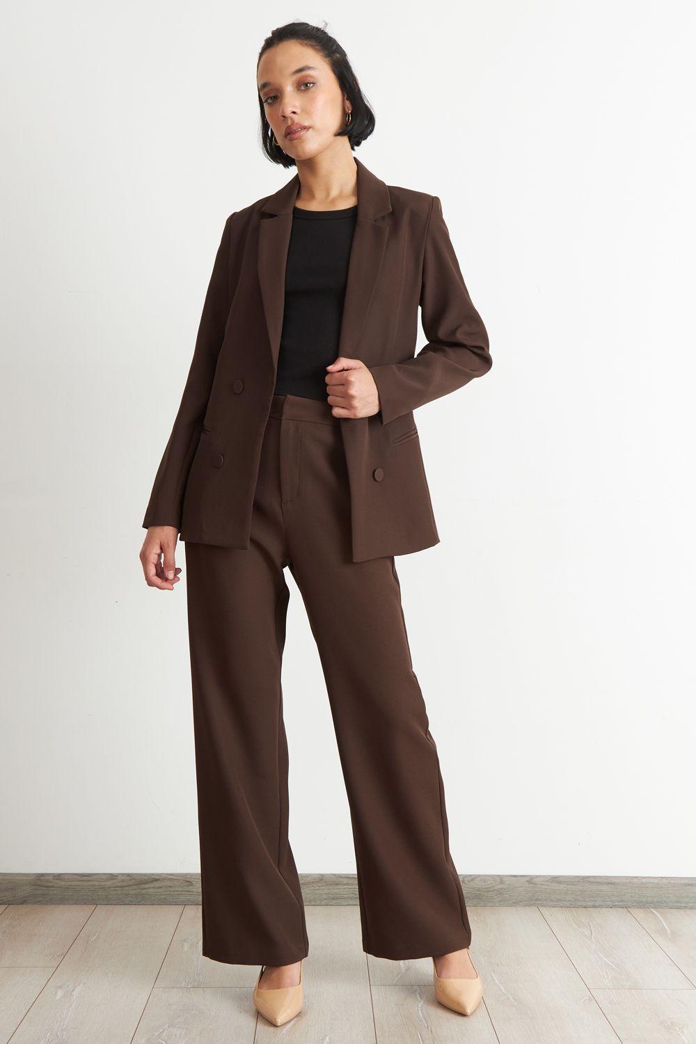 Pantalón Básico Café Nicopoly-1