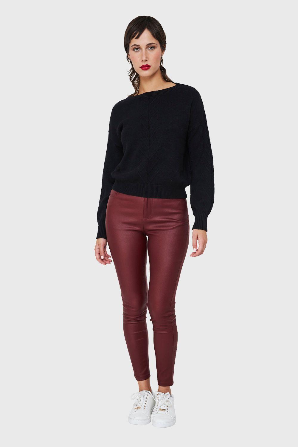 Sweater Detalles Espigas Negro Nicopoly-1