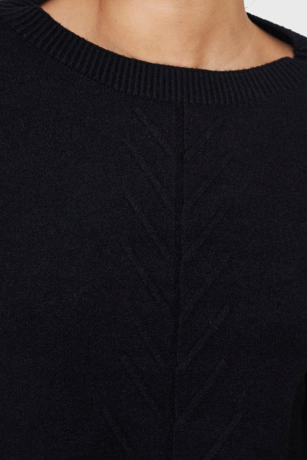 Sweater Detalles Espigas Negro Nicopoly-5