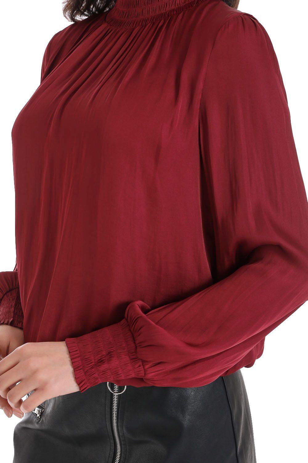 Blusa Escote Cruzado Espalda Burdeo Nicopoly-3