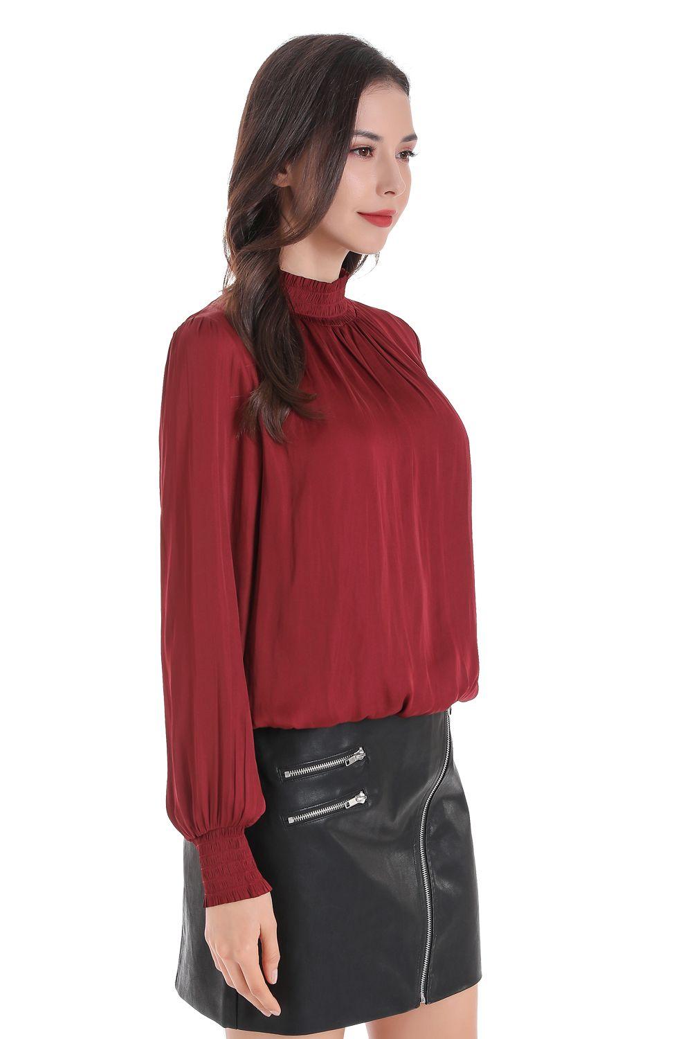 Blusa Escote Cruzado Espalda Burdeo Nicopoly-1