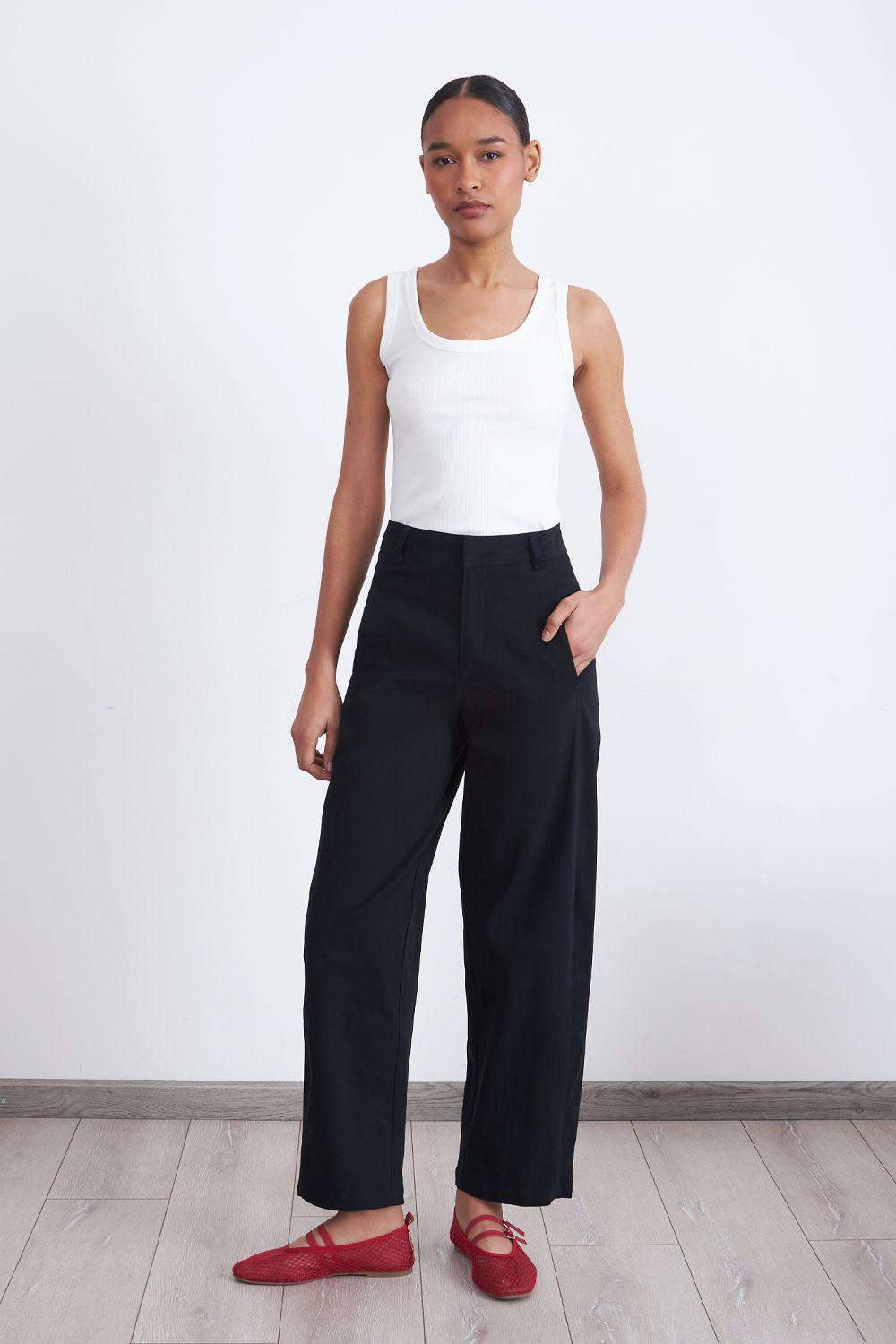 Pantalón Corte Barrel Azul Marino Nicopoly-1