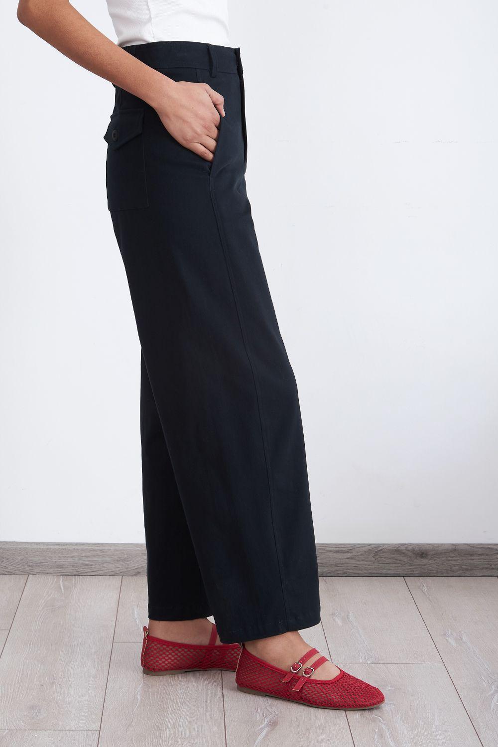 Pantalón Corte Barrel Azul Marino Nicopoly-2