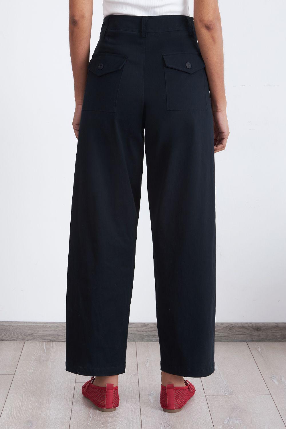 Pantalón Corte Barrel Azul Marino Nicopoly-3