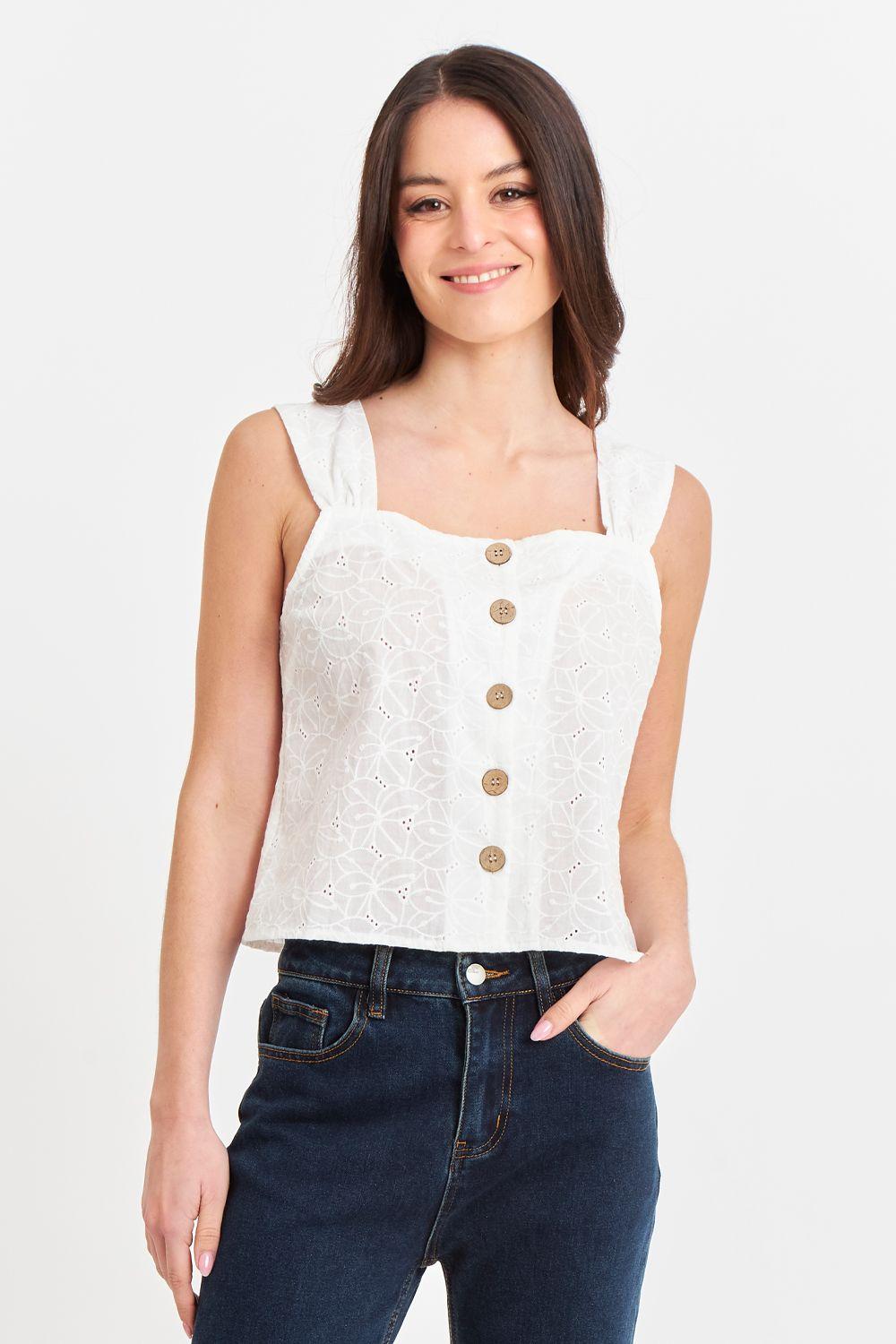 Blusa Broderie Blanco Nicopoly-4