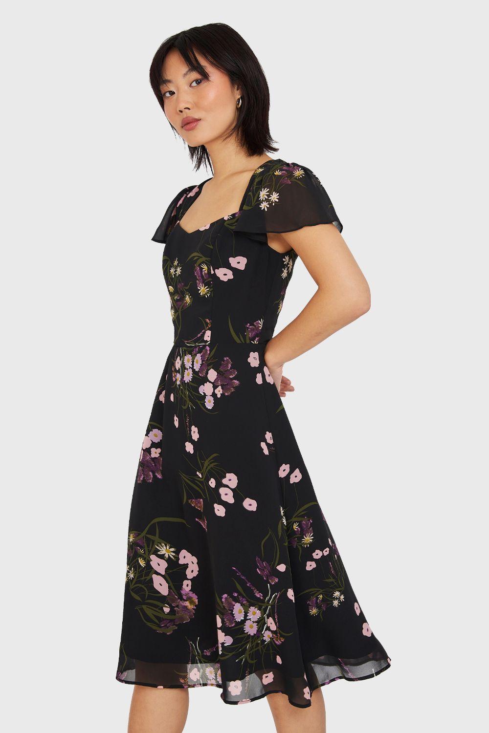 Vestido Escote Semi Corazón Negro Nicopoly-2
