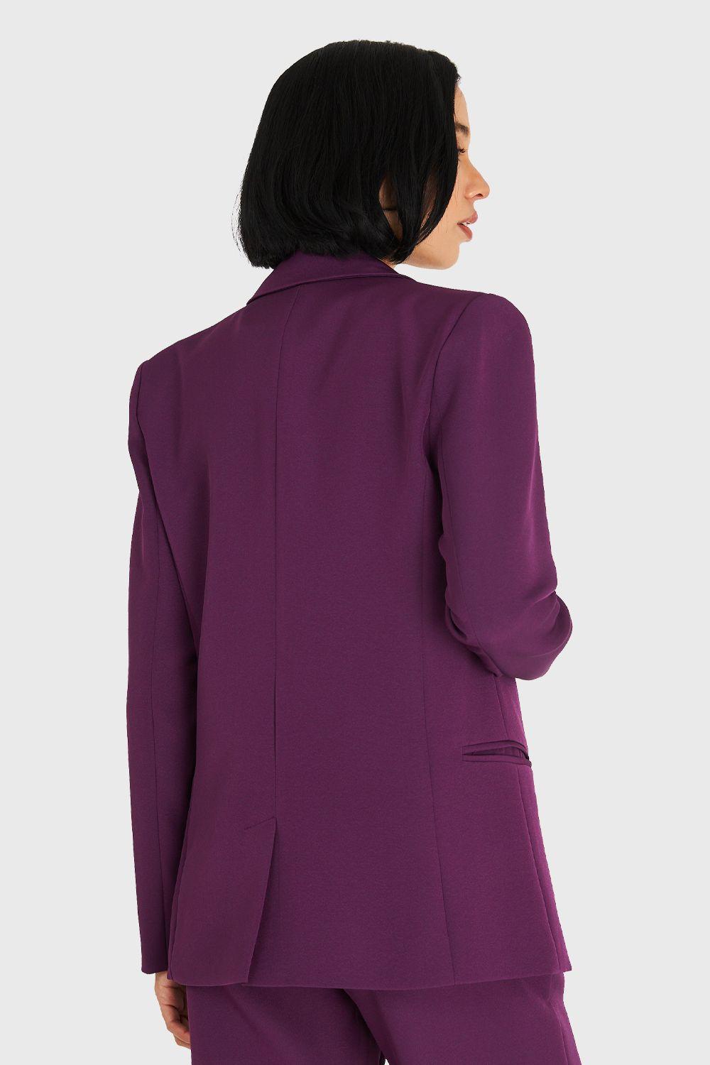 Blazer Básico De Tope Morado Nicopoly-3