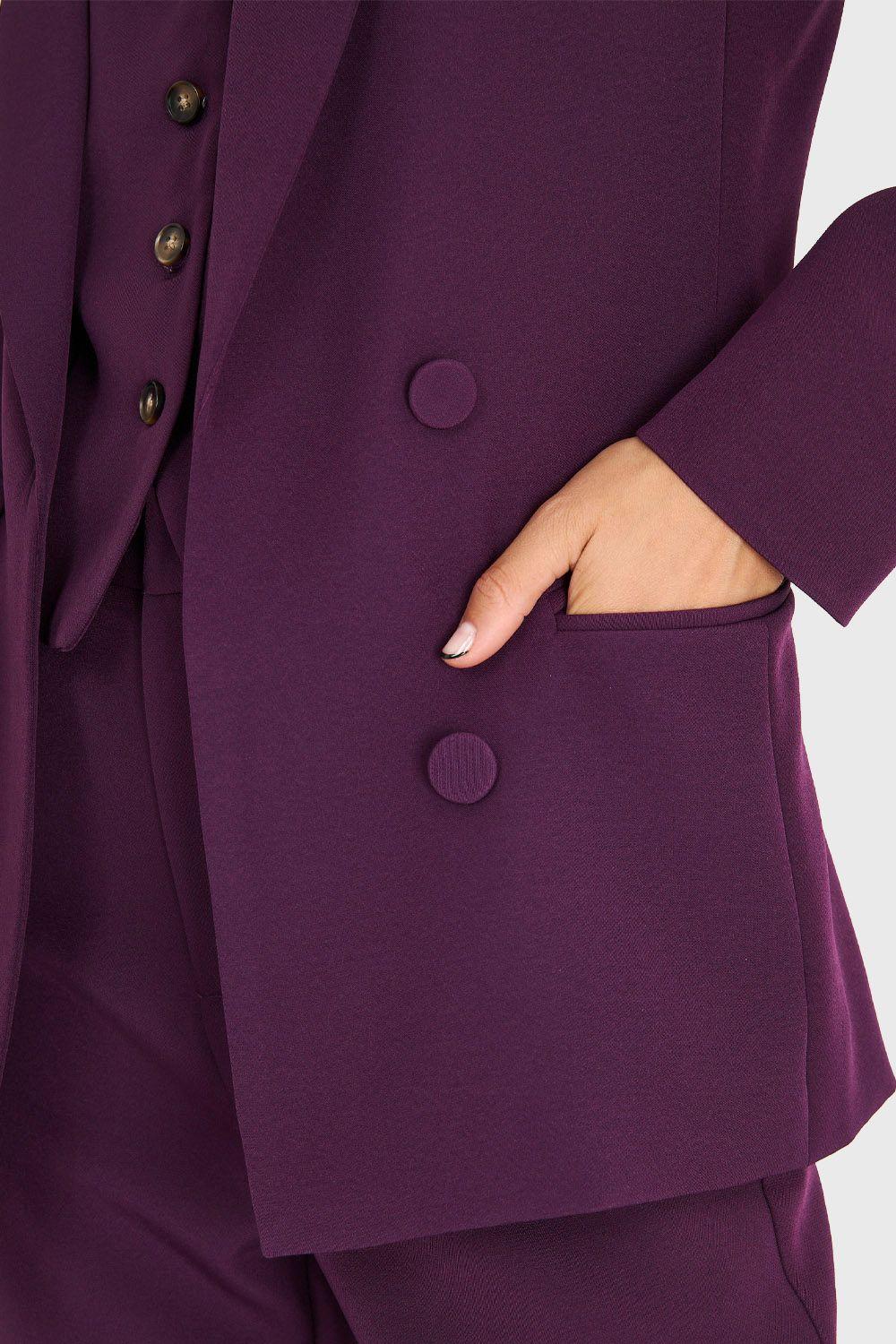 Blazer Básico De Tope Morado Nicopoly-5