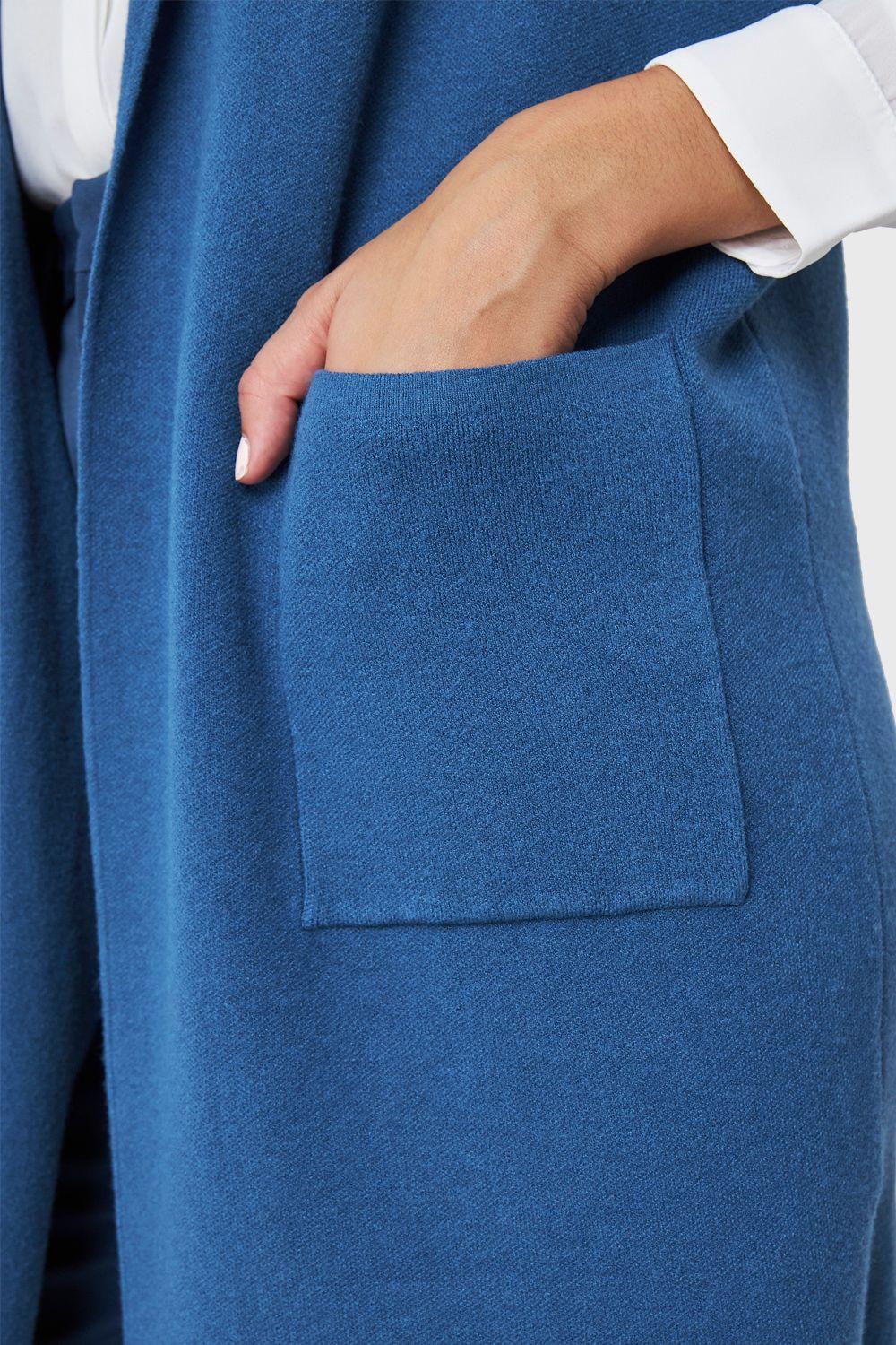 Tapado Tipo Tejido Sin Mangas Azul Índigo Nicopoly-5