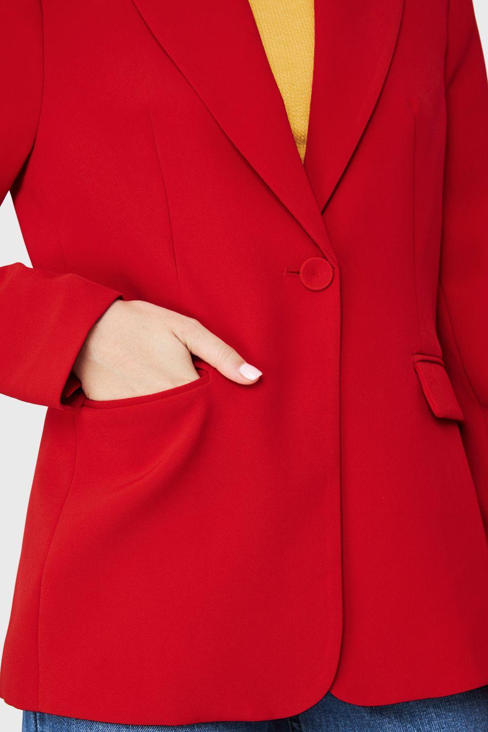 Blazer Bolsillos Con Solapas Rojo Nicopoly-5