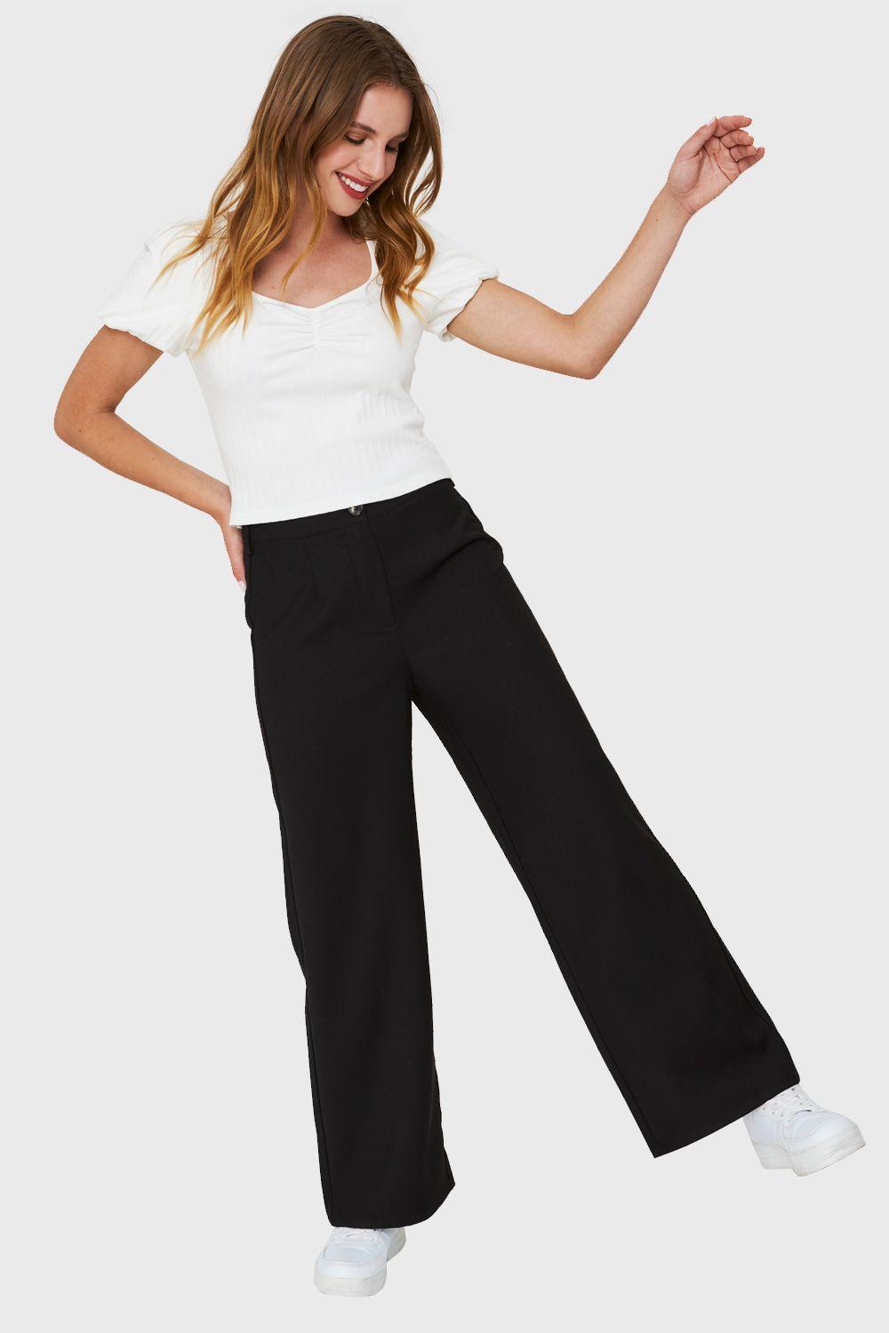 Pantalón Recto Negro Nicopoly-1