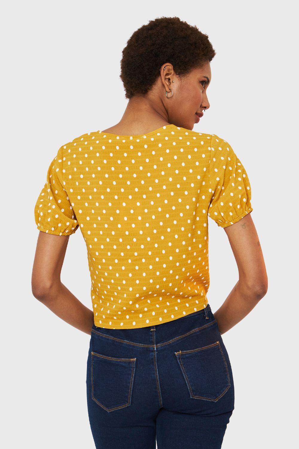 Blusa Lunares Y Nudo Amarillo Nicopoly-3