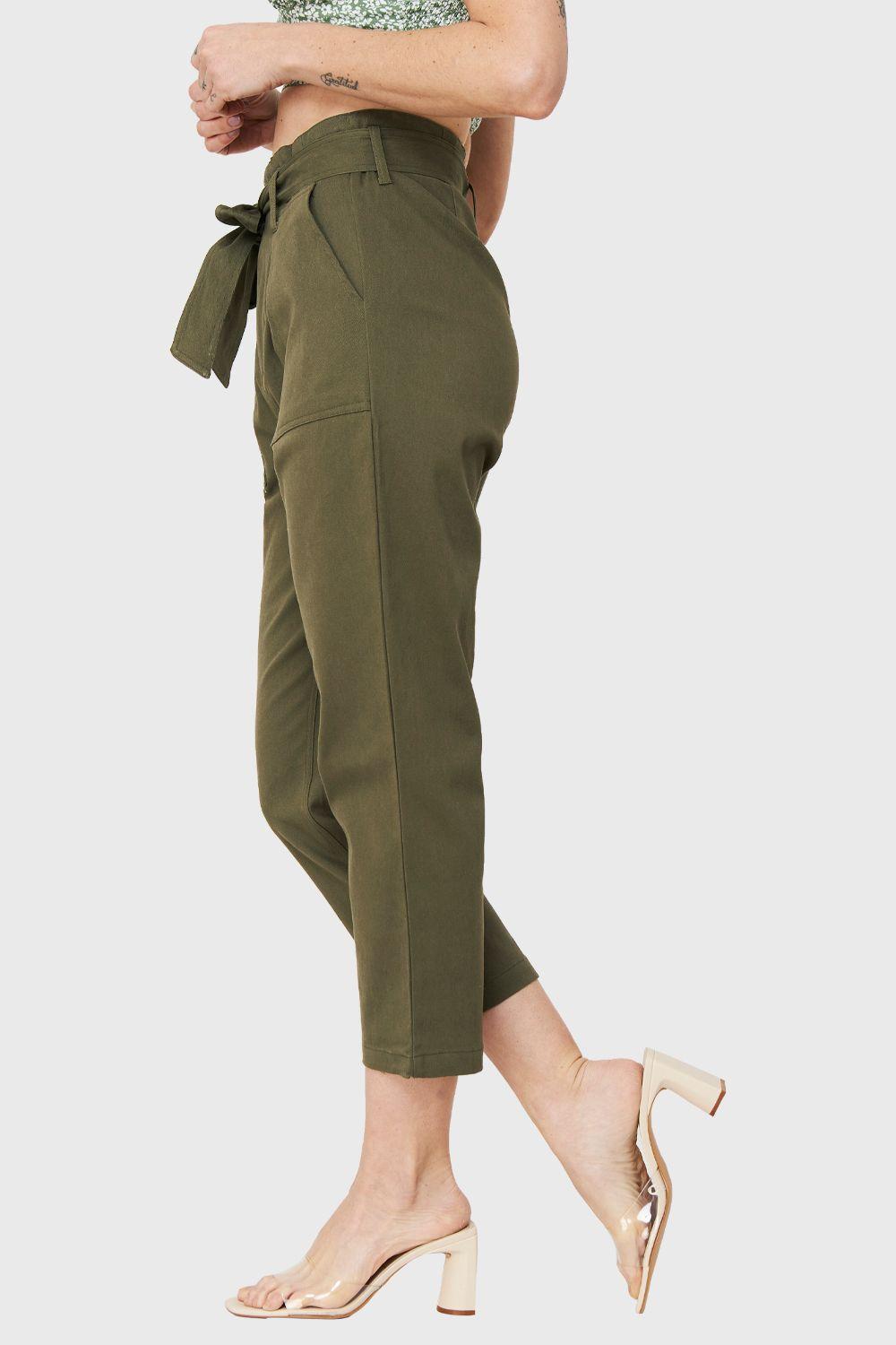 Pantalón Bolsillos Cargo Oliva Nicopoly-2