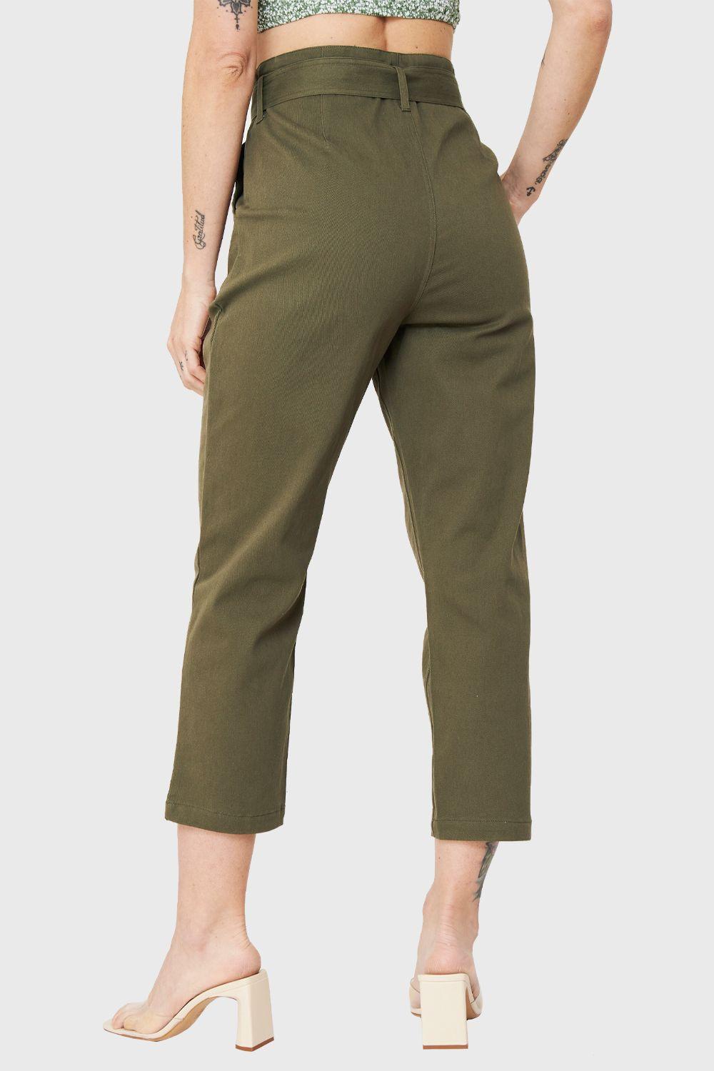 Pantalón Bolsillos Cargo Oliva Nicopoly-3