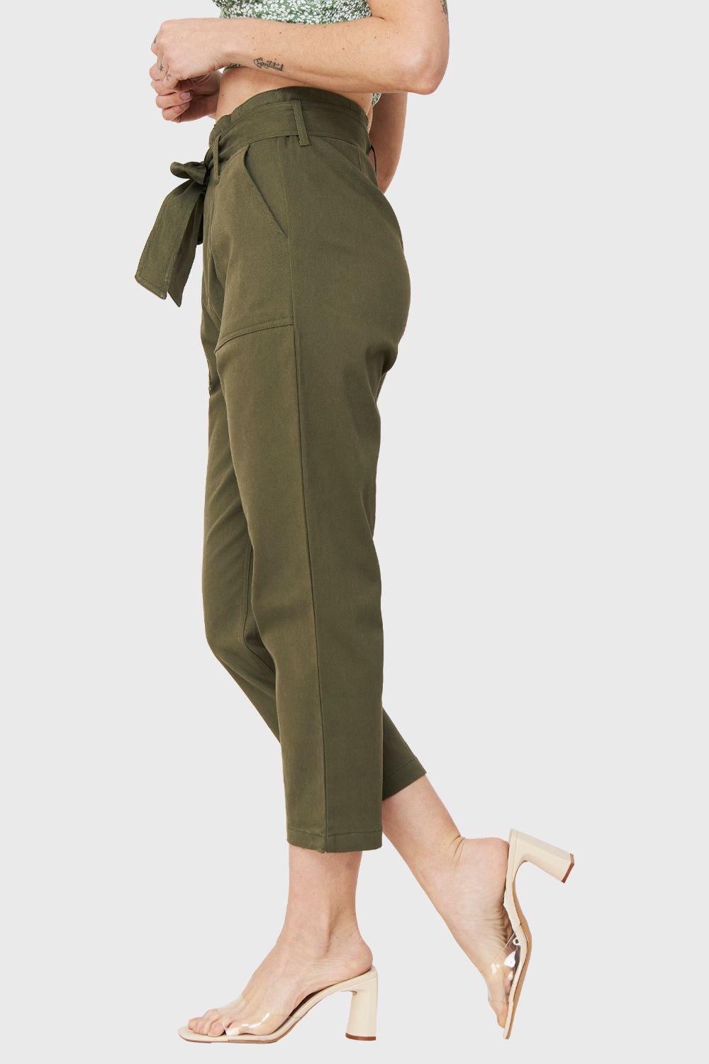Pantalón Bolsillos Cargo Oliva Nicopoly-2