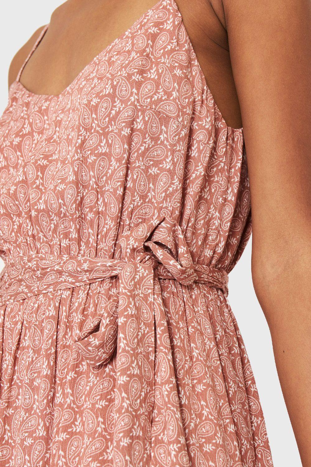 Vestido Print Paisley Rosado Nicopoly-5