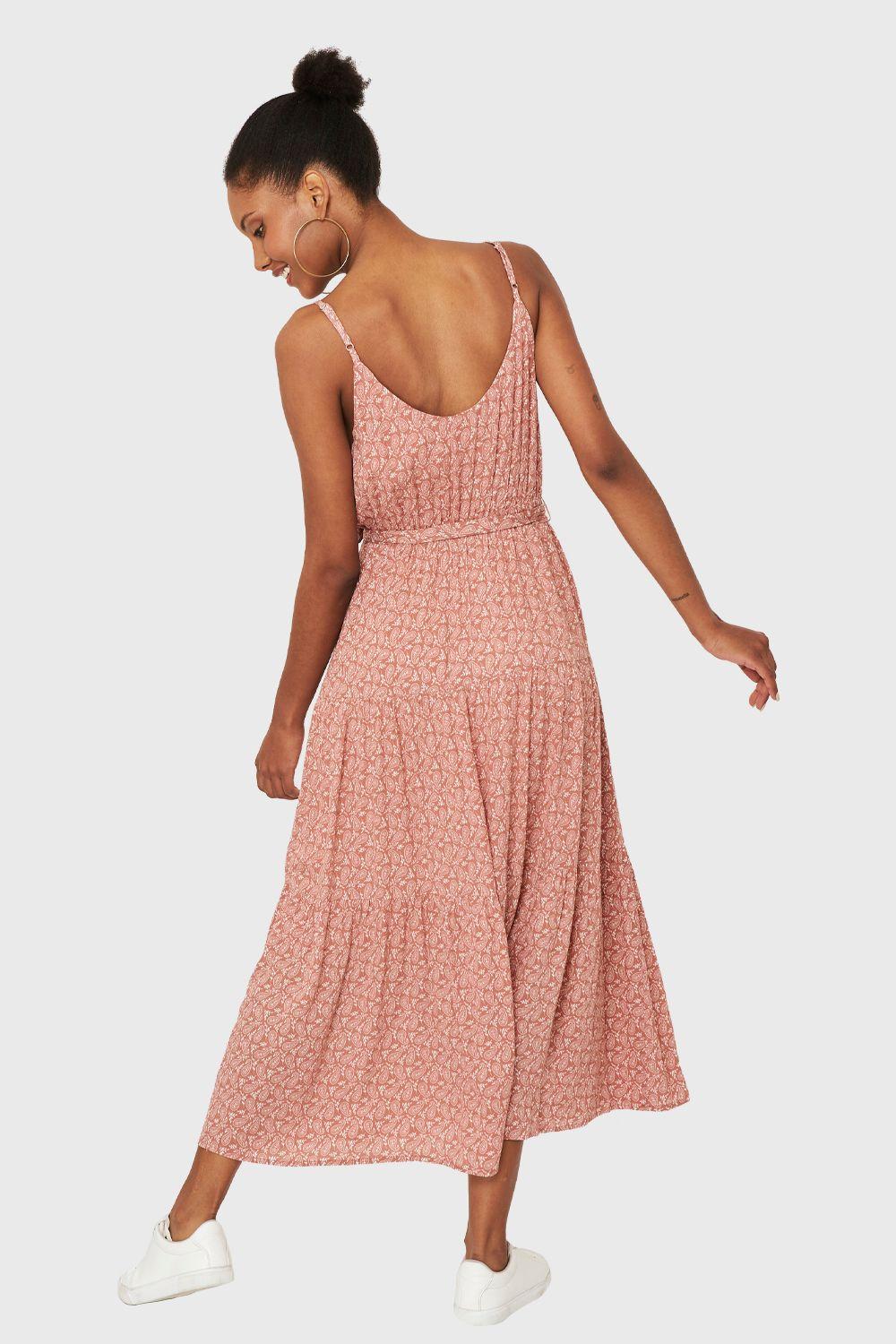 Vestido Print Paisley Rosado Nicopoly-3