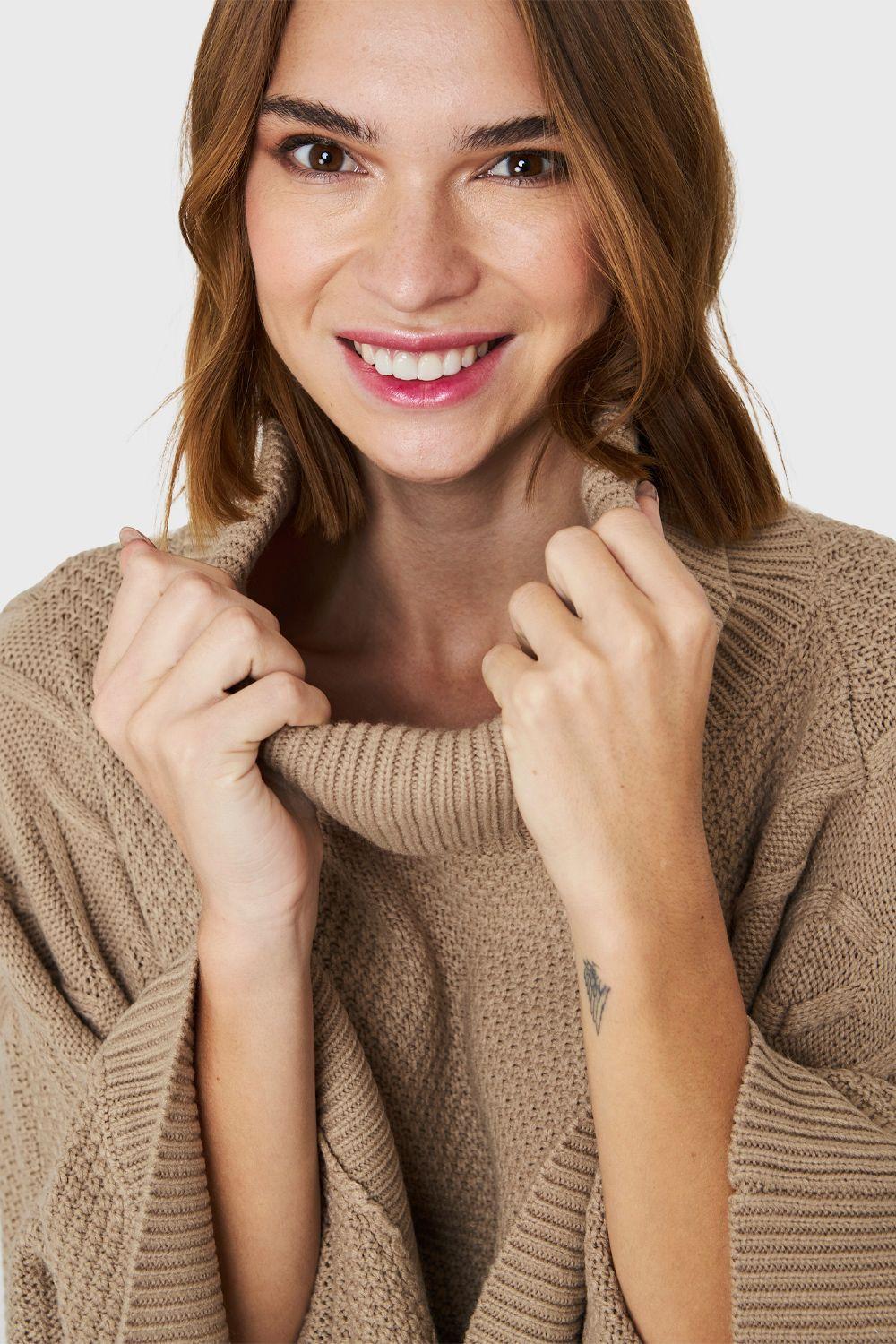 Poncho Cuello Beatle Khaki Nicopoly-5